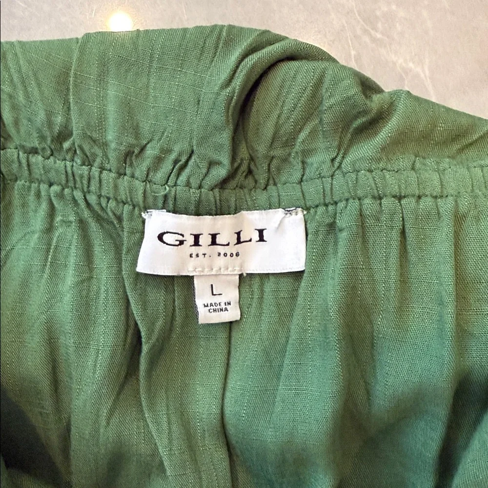 Gilli, green strapless jumpsuit. Worn once! Size L - Picture 5 of 5